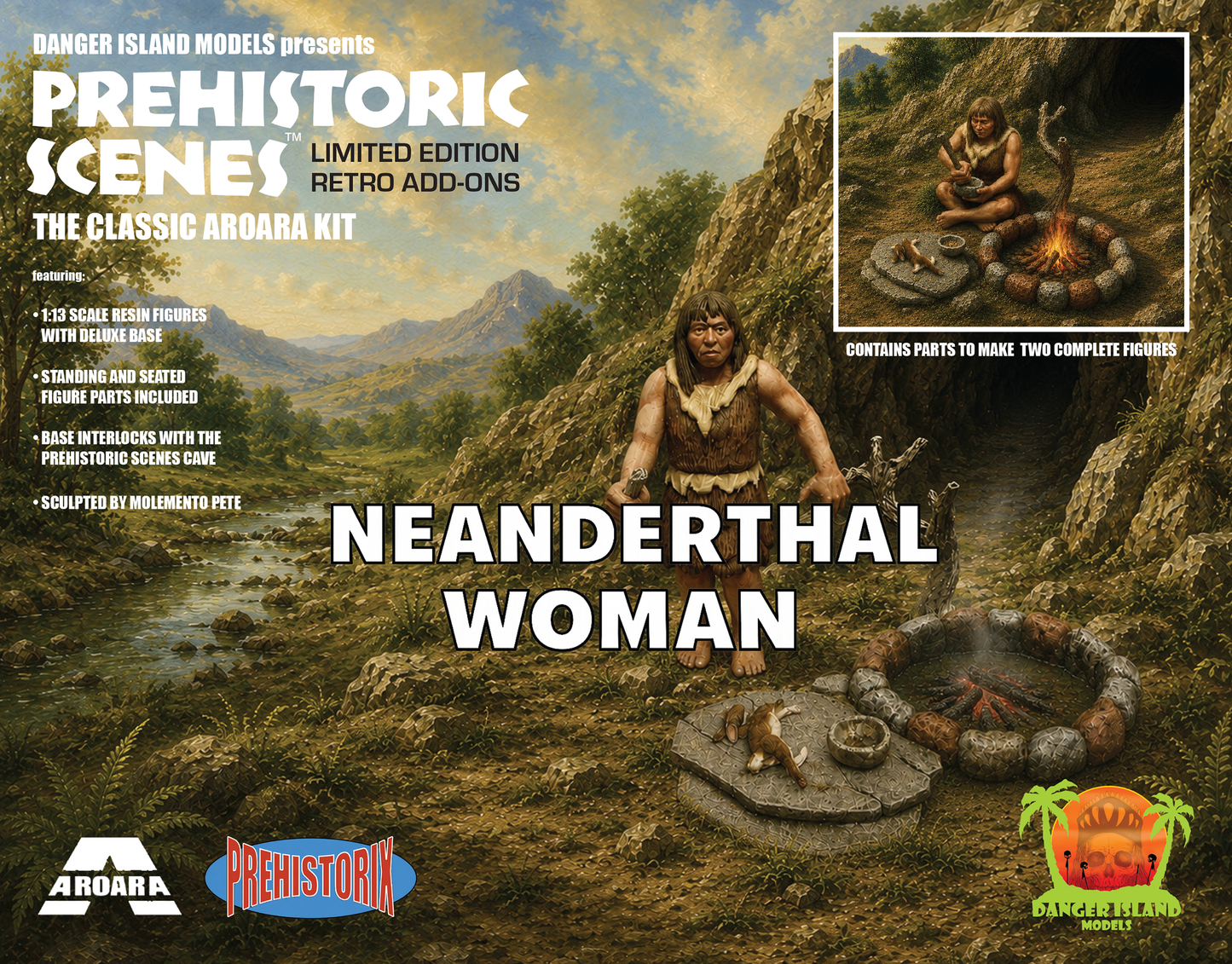 Prehistoric Scenes - AROARA/Prehistorix Neanderthal Woman set