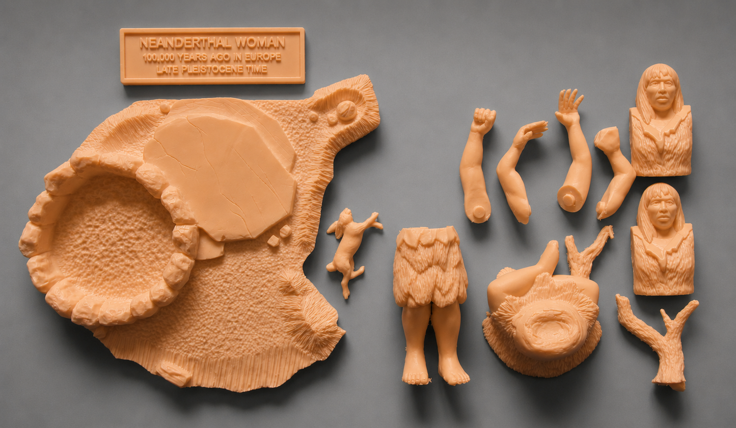 Prehistoric Scenes - AROARA/Prehistorix Neanderthal Woman set